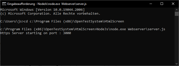 Start web server via console manually